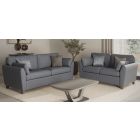 Trel 3 + 2 Blue Breathable Linen Look Fabric Sofa Set With Solid Wooden Legs With A Limed Oak Finish