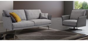 Hamilton Grey Fabric 3 Seater Sofa With Swivel Chair Newtrend Available In A Range Of Leathers And Colours 10 Yr Frame 10 Yr Pocket Sprung 5 Yr Foam Warranty