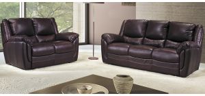Fedra Brown Leather 3 + 2 Sofa Set With Wooden Legs Newtrend Available In A Range Of Leathers And Colours 10 Yr Frame 10 Yr Pocket Sprung 5 Yr Foam Warranty