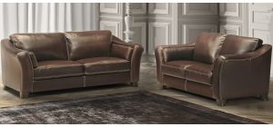 Piccadilly Light Brown Leather 3 + 2 Sofa Set With Wooden Legs Newtrend Available In A Range Of Leathers And Colours 10 Yr Frame 10 Yr Pocket Sprung 5 Yr Foam Warranty