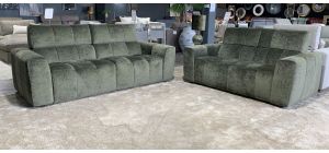 Zenit Olive 32 Electric Recliner Fabric Sofas With Electric Headrests Other Colours And Leather Available