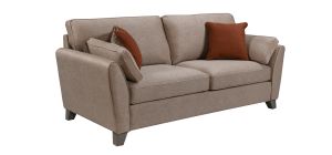 Trel Biscuit Sofa Bed Breathable Linen Look Fabric With Solid Wooden Legs With A Limed Oak Finish
