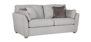 Trel Light Grey Sofa Bed Breathable Linen Look Fabric With Solid Wooden Legs With A Limed Oak Finish