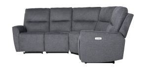 Radleigh RHF Charcoal Textured Fabric Electric Corner Group With USB Port