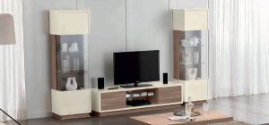 Evolution Ivory and Wood TV Unit Assembled