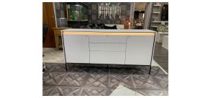 Hampton White Sideboard 2 Door 3 Drawer Push To Open System With LED Lighting