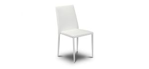 Jazz Stacking Chair - White - White Faux Leather - Covered Steel Framework