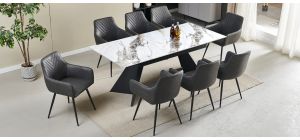 1.6m To 2m Ohio Extending Ivory Ceramic Dining Table (table only)