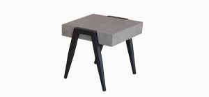 Paxton End Table with Black Metal Legs