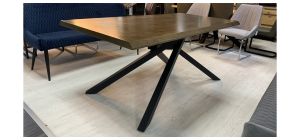 1.8m Wooden Dining Table With Metal Base Ex-Display 50856