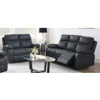 Barkley 3 + 2 Seater Dark Grey Fabric Manual Recliner Sofa Set With Contrast Stitching
