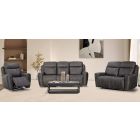 Carlo 3 + 2 Charcoal Grey Soft Touch Hard Wearing Fabric Electric Recliner Set With Usb And Contrast Stitching