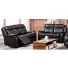 Hampshire Black Leathaire 3 + 2 Sofa Set Manual Recliner 