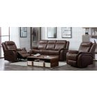 Hampshire Tan Leathaire 3 + 1 + 1 Sofa Set Manual Recliner 