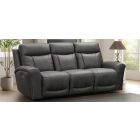 Icon Charcoal Fabric 3 And 2 Power Recliner Sofa Suite With USB USB-C Fast Charging And Contrast Stitching