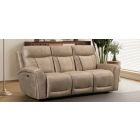 Icon Sand Fabric 3 And 2 Power Recliner Sofa Suite With USB USB-C Fast Charging And Contrast Stitching