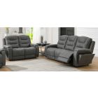 Nole Charcoal Easy To Clean Fabric 3 And 2 Electric Recliner Sofa Suite With Fold Away Arm Console Storage Cup Holder Wireless Charger And USB USB-C