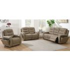 Nole Stone Easy To Clean Fabric 3 2 And 1 Electric Recliner Sofa Suite With Fold Away Arm Console Storage Cup Holder Wireless Charger And USB USB-C