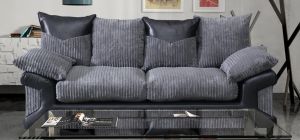 Dino Fabric 3 Seater Monty Metropolis Black and Grey Delivery up to 21-28 days