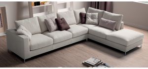 Albert Grey RHF Fabric Corner Sofa With Chrome Legs Newtrend Available In A Range Of Leathers And Colours 10 Yr Frame 10 Yr Pocket Sprung 5 Yr Foam Warranty
