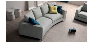 Albert Grey Fabric Curved 4 + 1 Sofa Set With Chrome Legs Newtrend Available In A Range Of Leathers And Colours 10 Yr Frame 10 Yr Pocket Sprung 5 Yr Foam Warranty