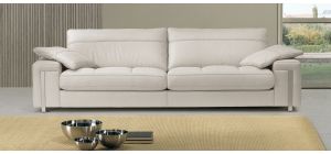Alterego White Leather 3 + 2 Sofa Set With Chrome Legs Newtrend Available In A Range Of Leathers And Colours 10 Yr Frame 10 Yr Pocket Sprung 5 Yr Foam Warranty