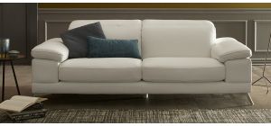 Elodie White Leather 3 + 2 Sofa Set With Chrome Legs Newtrend Available In A Range Of Leathers And Colours 10 Yr Frame 10 Yr Pocket Sprung 5 Yr Foam Warranty
