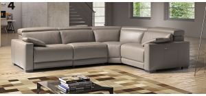 Eridano Brown RHF Electric Leather Corner With Adjustable Headrests And Wooden Legs Newtrend Available In A Range Of Leathers And Colours 10 Yr Frame 10 Yr Pocket Sprung 5 Yr Foam Warranty