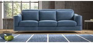 Ethan Blue Suede Electric 3 + 2 Adjustable Sofa Set With Chrome Legs Newtrend Available In A Range Of Leathers And Colours 10 Yr Frame 10 Yr Pocket Sprung 5 Yr Foam Warranty
