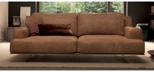Foster Brown Suede 3 + 2 Sofa Set With Chrome Legs Newtrend Available In A Range Of Leathers And Colours 10 Yr Frame 10 Yr Pocket Sprung 5 Yr Foam Warranty