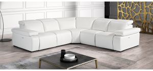 Hyding White 2C2 Leather Corner Sofa Electric Recliner With Wooden Legs Newtrend Available In A Range Of Leathers And Colours 10 Yr Frame 10 Yr Pocket Sprung 5 Yr Foam Warranty
