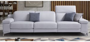 Hypnose Lilac Leather 3 + 2 Sofa Set Electric Recliner With Chrome Legs Newtrend Available In A Range Of Leathers And Colours 10 Yr Frame 10 Yr Pocket Sprung 5 Yr Foam Warranty