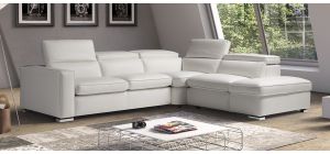 Vertigo White RHF Leather Corner With Adjustable Headrests And Storage Compartment Newtrend Available In A Range Of Leathers And Colours 10 Yr Frame 10 Yr Pocket Sprung 5 Yr Foam Warranty