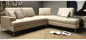 Voyager Cream RHF Fabric Corner With Adjustable Seating And Chrome Legs Newtrend Available In A Range Of Leathers And Colours 10 Yr Frame 10 Yr Pocket Sprung 5 Yr Foam Warranty