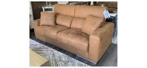 Ainhoa Saddle Brown Large Fabric Sofa Sofa Bed With Chrome Legs Ex-Display Showroom Model 48563