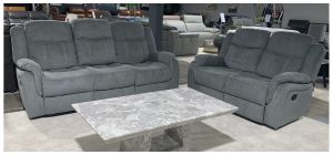 Lion 32 Grey Fabric Manual Recliners With Contrast Stitching