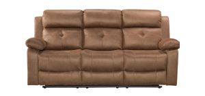 Robert 3 + 2 + 1 Tan Hard Wearing Fabric High Back Manual Recliner Sofa Set