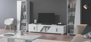 Lisa White Four Door TV Unit Assembled