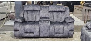 Bueno Grey Fabric 3 + 2 Sofa Set Manual Recliners With Cup Holders and Storage