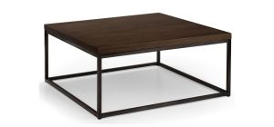 Brooklyn Square Coffee Table - Dark Oak - Dark Oak - Solid Oak & Gunmetal