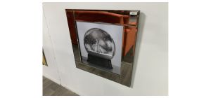 Snow Globe Scene Print With Mirrored Frame - Sold As Seen - Ex-display Showroom Product 49283