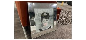 Female Bubble Gum Scene Print With Mirrored Frame - Sold As Seen - Ex-display Showroom Product 49279