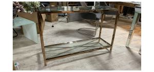 Rose Gold And Glass Console - Chips And Scuffs Sold As Seen - Ex-display Showroom Product 49260