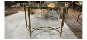 Metal And Glass Half Moon Console - Few Scratches Sold As Seen - Ex-display Showroom Product 49261