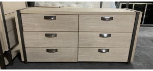 Wooden Industrial Chic 6 Drawer Chest Of Drawers - Sold As Seen - Ex-display Showroom Product 49264
