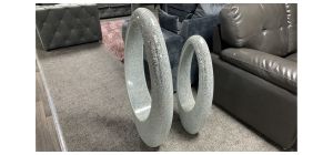 Silver Glitz Loop Set - Small Loop Dimensions(w35cm d14 h80)- Sold As Seen - Ex-display Showroom Product 49272