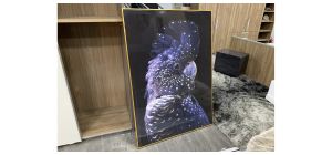 Large Purple Parrot Picture With Gold Frame - Sold As Seen - Ex-display Showroom Product 49243