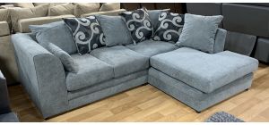 Zina Fabric Corner Sofa RHF Grey Scatter Back