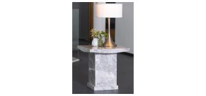 Anza Square Grey Marble Lamp Table