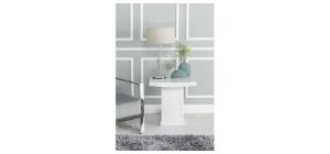 Olympia Square White Marble Lamp Table